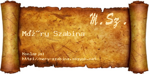 Méry Szabina névjegykártya