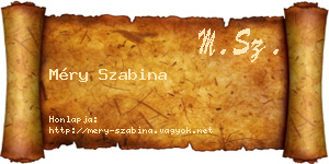 Méry Szabina névjegykártya